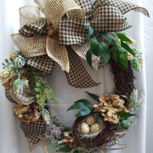 Hand-made spring wreath